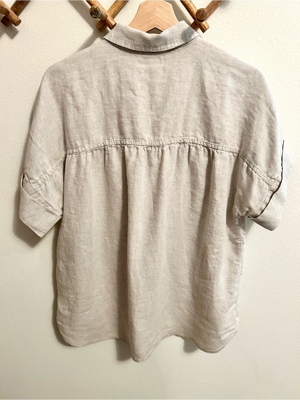 J.Crew Relaxed-fit short-sleeve Baird McNutt Irish linen shirt in flax size L - Picture 4 of 6